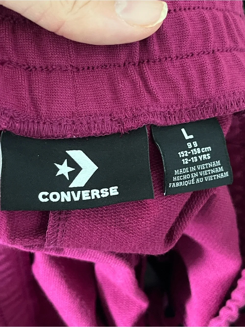 Converse material size